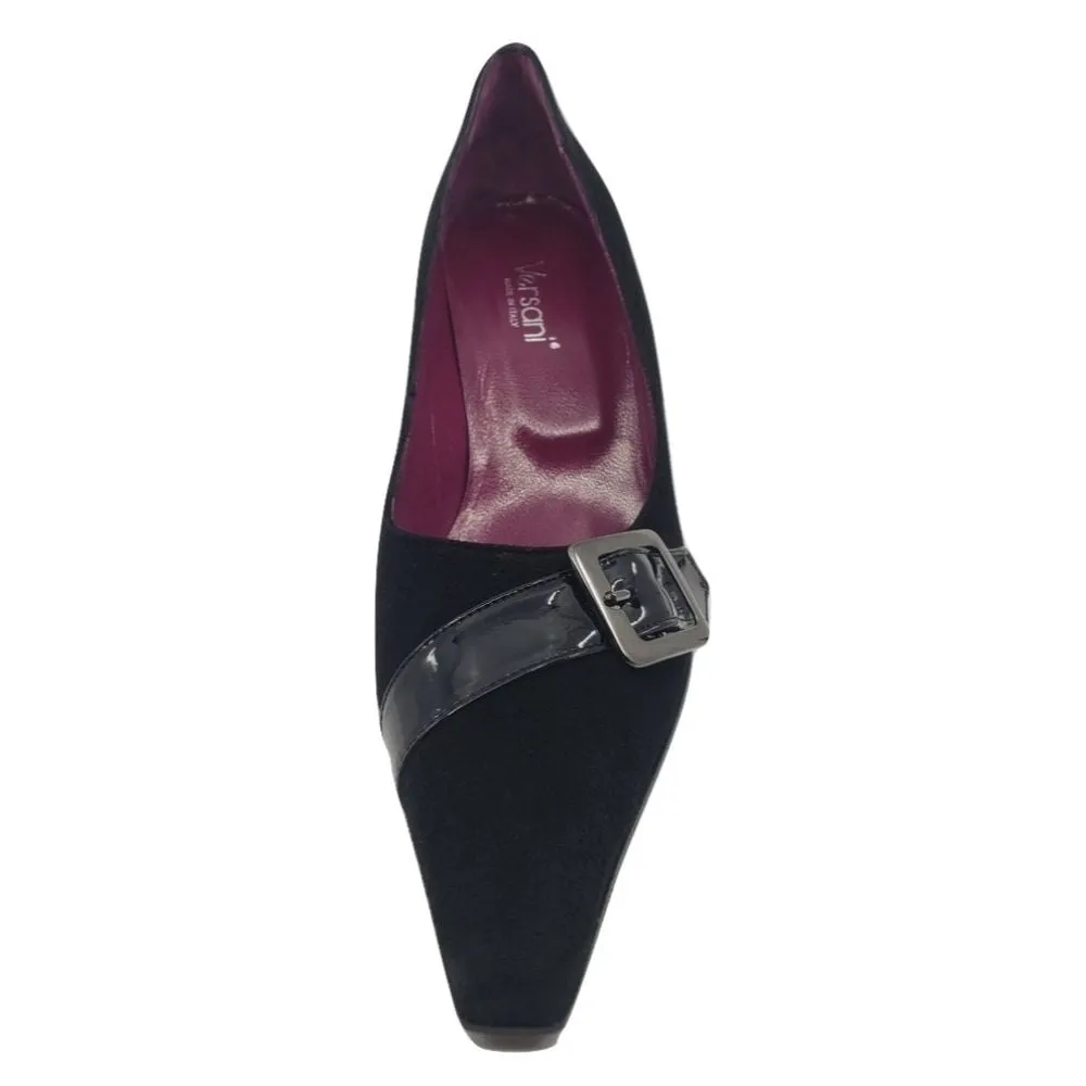 1001 Capreto Rosso Black Suede Versani Pumps