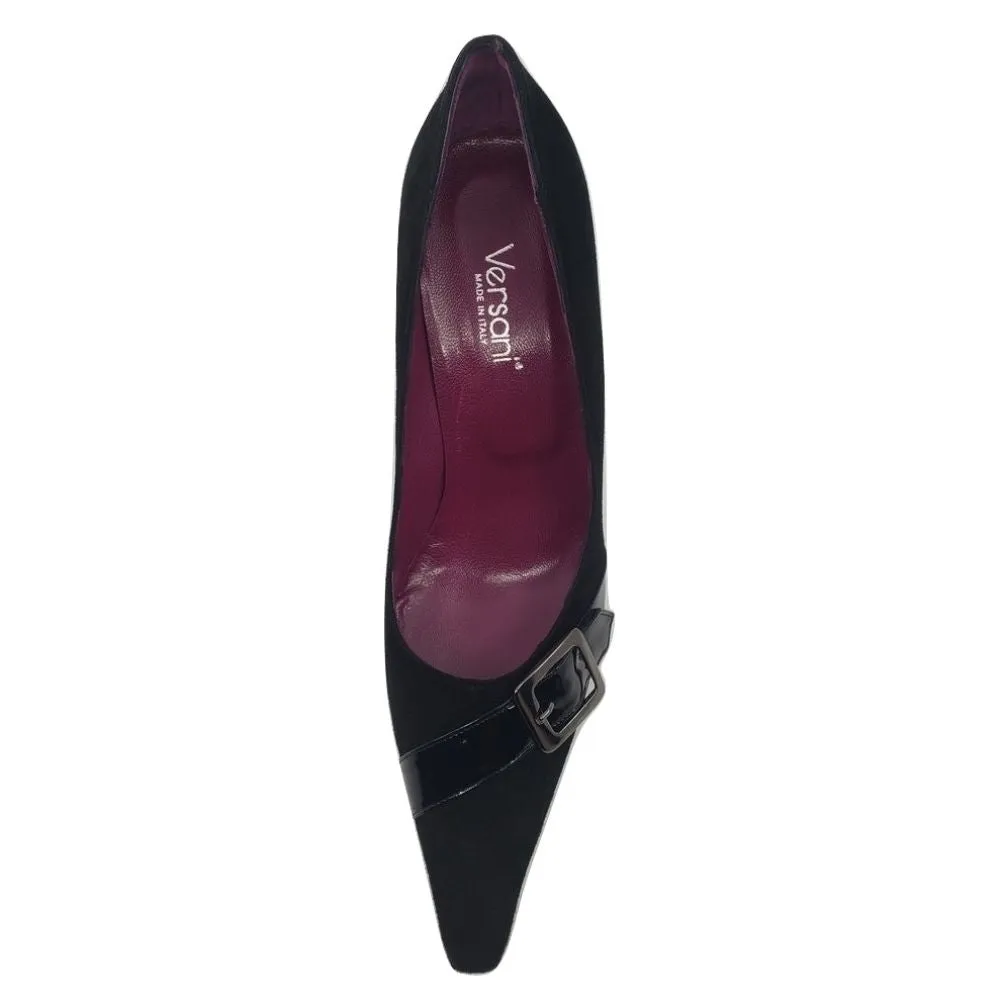 1001 Capreto Rosso Black Suede Versani Pumps